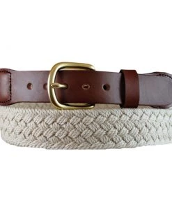LEATHER MAN Men's Macramé Leather Tab Belt