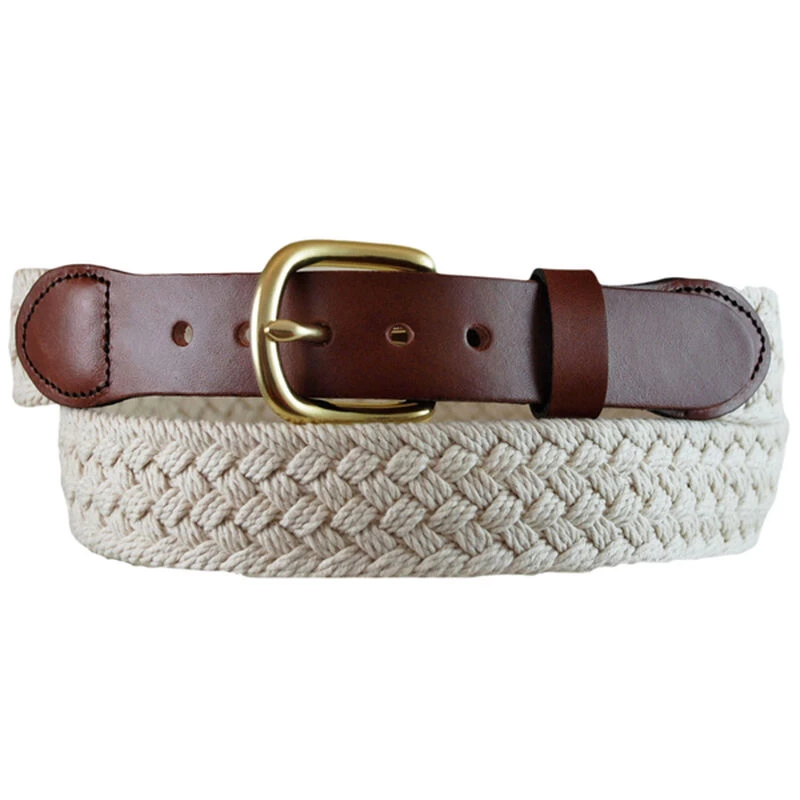 LEATHER MAN Men's Macramé Leather Tab Belt