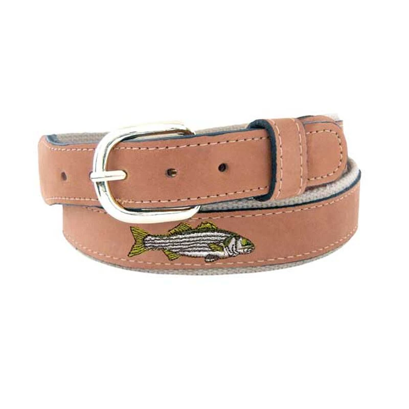 WEST MARINE Men's Embroidered Striped Bass Belt