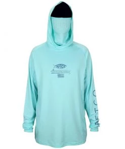 AFTCO Men's Barracuda Hooded Geo Cool Shirt