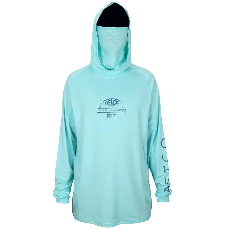 AFTCO Men's Barracuda Hooded Geo Cool Shirt