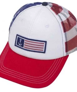 WEST MARINE Patriotic Anchor Flag Trucker Hat
