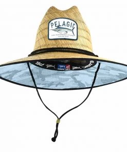 PELAGIC Baja Fish Camo Straw Sunhat