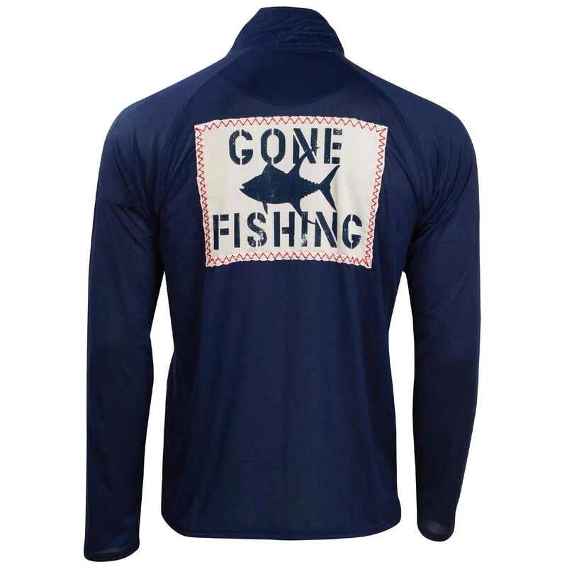 HIHO Men's Gone Fishing 1/2 Zip Shirt