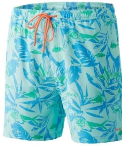 HUK Men's Pursuit Ocean Palms Swim Trunks