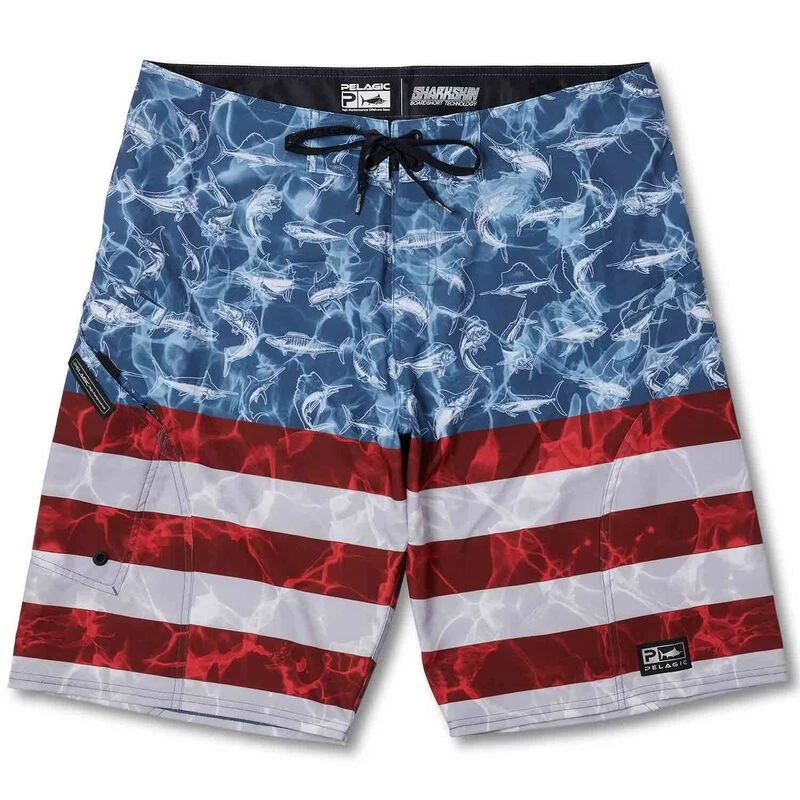 PELAGIC Men's Sharkskin Americamo Board Shorts