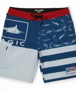 PELAGIC Men's Americamo Blue Water Board Shorts