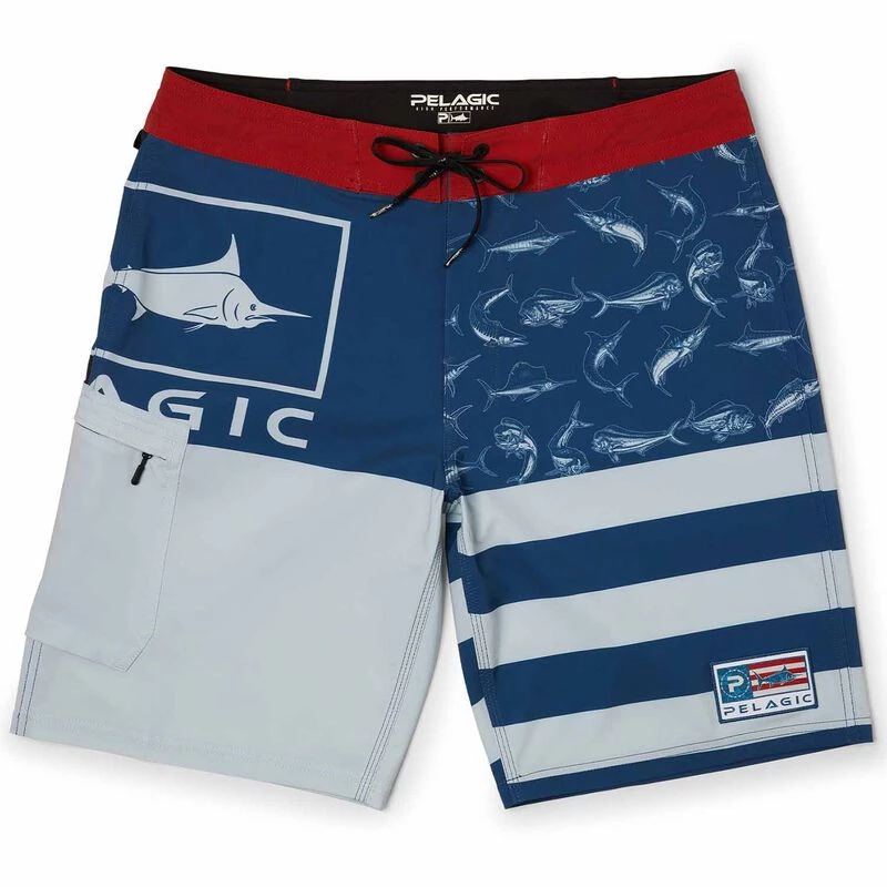PELAGIC Men's Americamo Blue Water Board Shorts