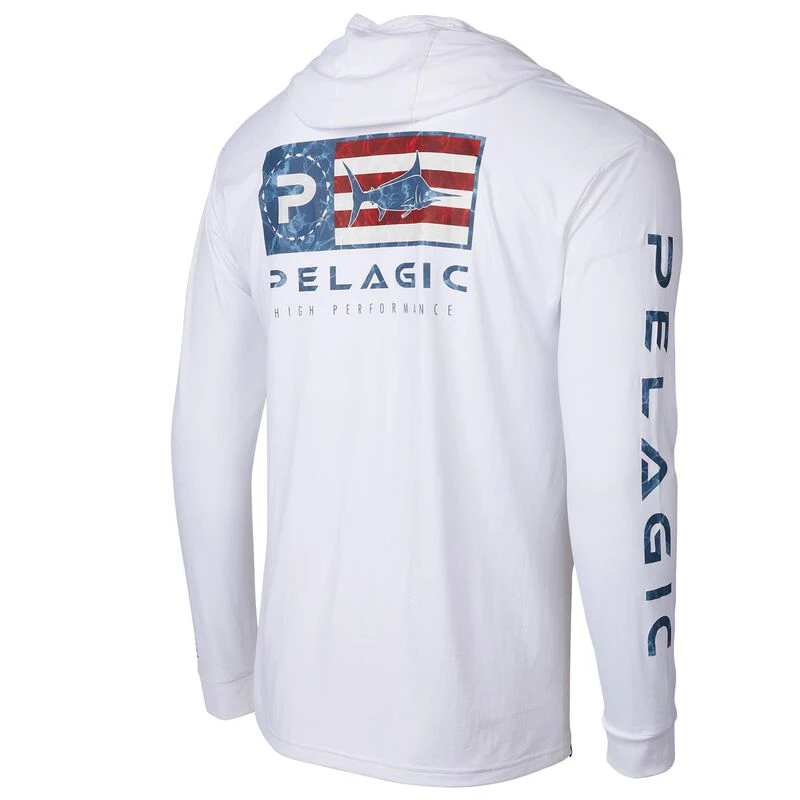 PELAGIC Men's Americamo Aquatek Icon Hooded Shirt