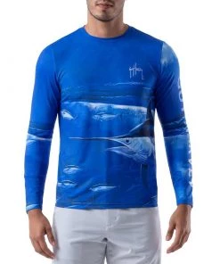 GUY HARVEY Men's Marlin Wrap Tech Shirt