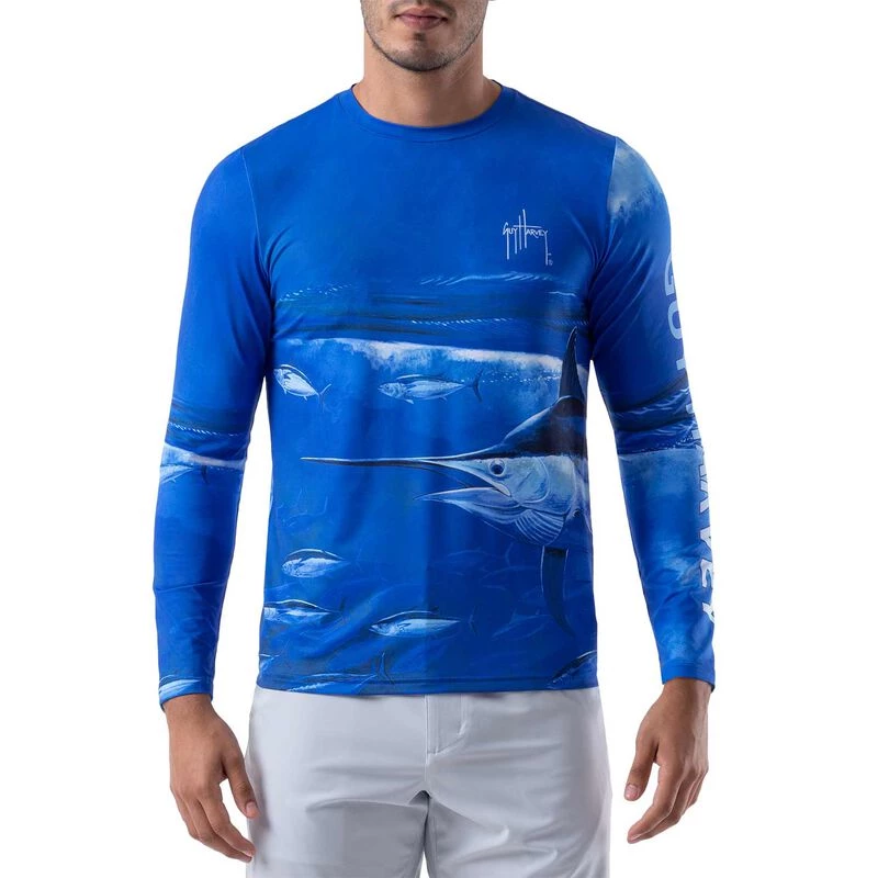 GUY HARVEY Men's Marlin Wrap Tech Shirt