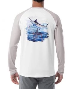 GUY HARVEY Men's Sail Stripes Tech Shirt