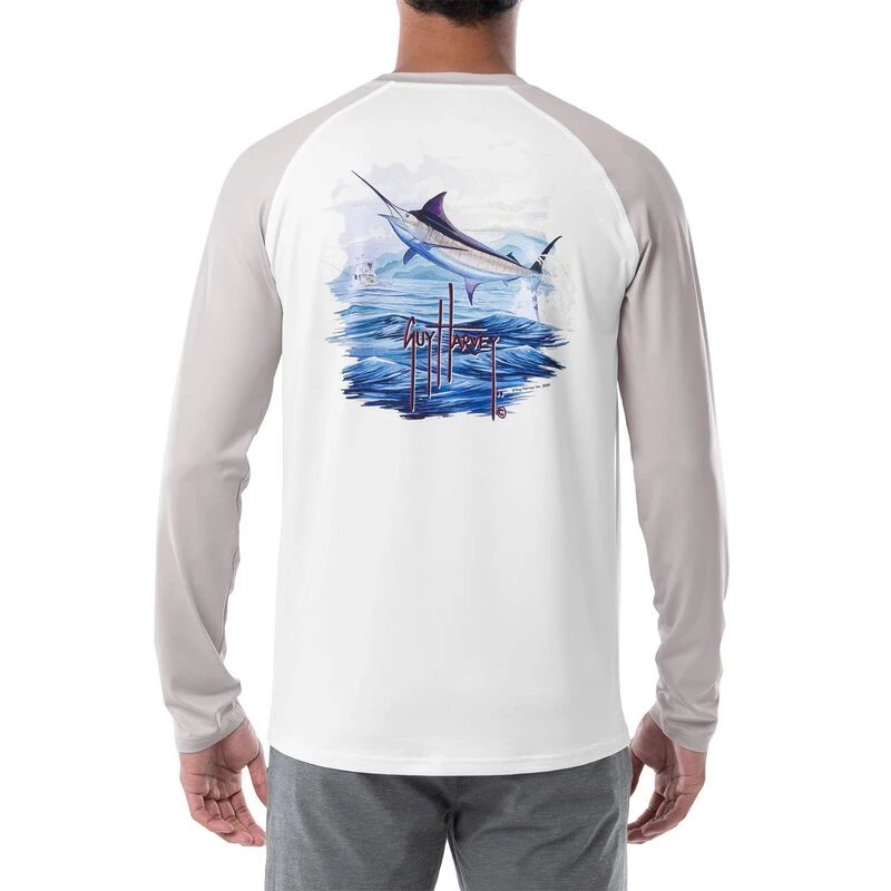 GUY HARVEY Men's Sail Stripes Tech Shirt